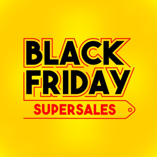 Vendredi noir supersales sur fond jaune