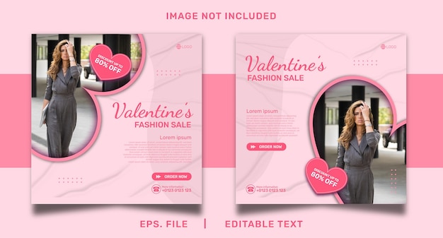 Vente D'affiches De Dessert De La Saint Valentin Promotion Des Médias Sociaux Et Conception De Poste D'affiche De Bannière Instagram