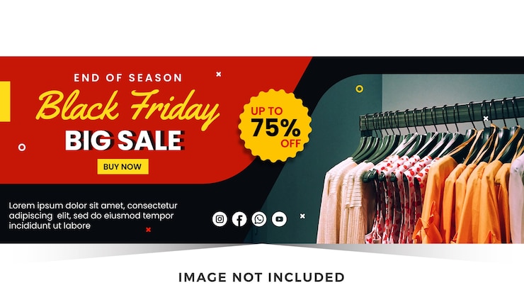 Vecteur vente de bannière de modèle vendredi noir
