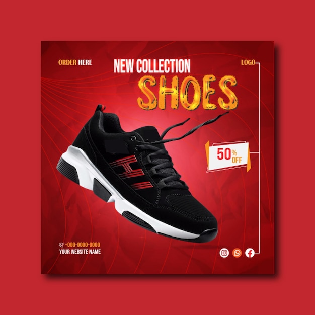 Vente de chaussures Design d'affiches pour les médias sociaux