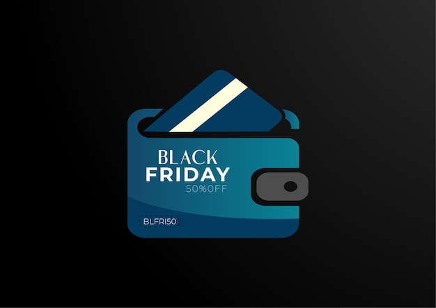 Vecteur vente du black friday avec un fond noir et bleu