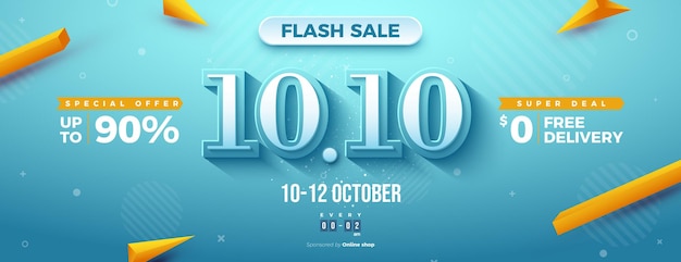 Vente Flash Au 1010 Avec Livraison Offerte Et Fond Bleu