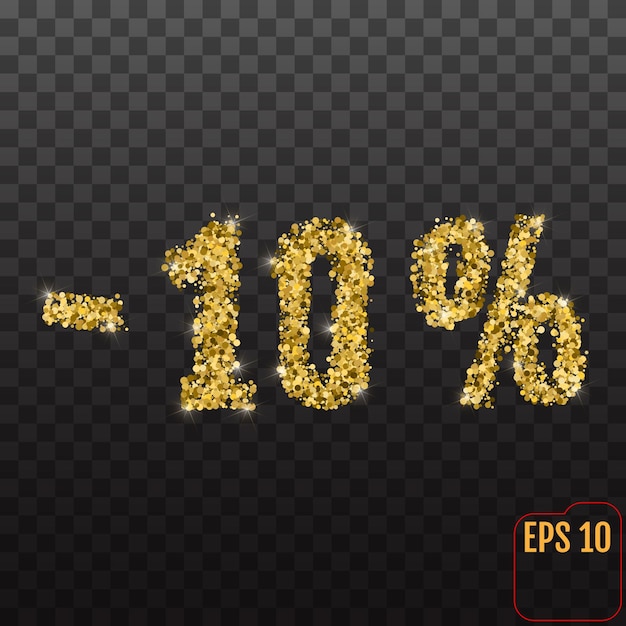 Vente D'or 10 % Vente D'or 10 % Sur Fond Transparent