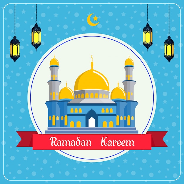 Vente Ramadan Kareem Avec Fond De Mosquée Et Lanterne