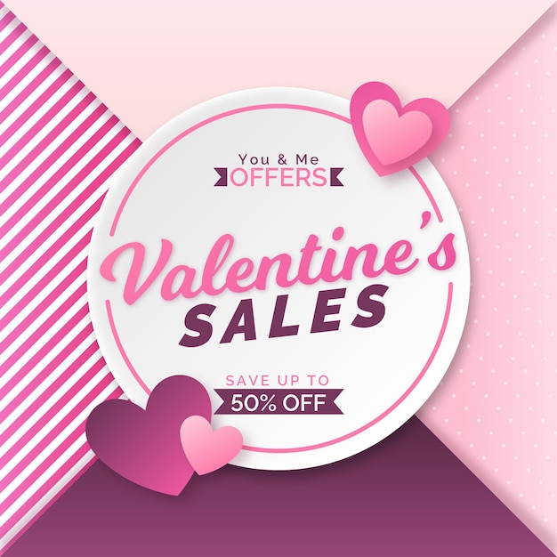 Vente de la Saint-Valentin en style papier
