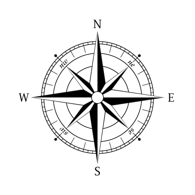 Vecteur vents roses isolés sur fond blanc. navigation maritime. illustration vectorielle.