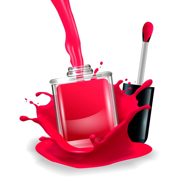 Vecteur vernis à ongles en splash. illustration vectorielle