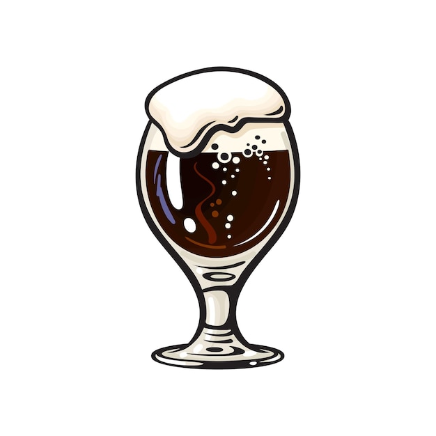 Vecteur verre à bière gobelet dessiné à la main