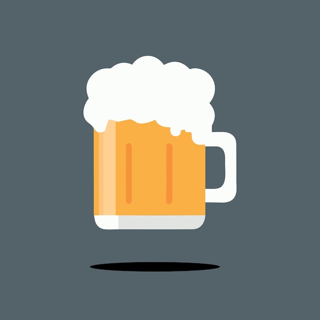 Verre De Bière Logo Plat D'une Pinte De Bière Blonde