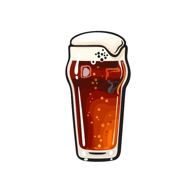 Vecteur verre à bière pinte nonic dessiné à la main