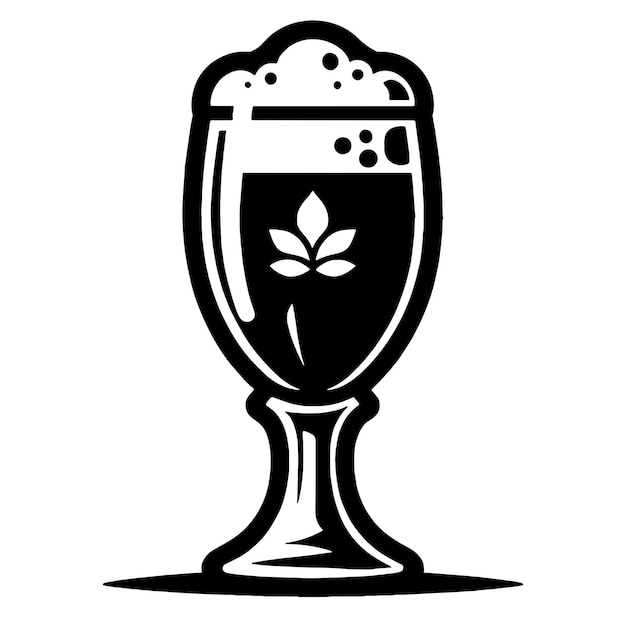 Vecteur le verre de bière weizen en noir et blanc clipart