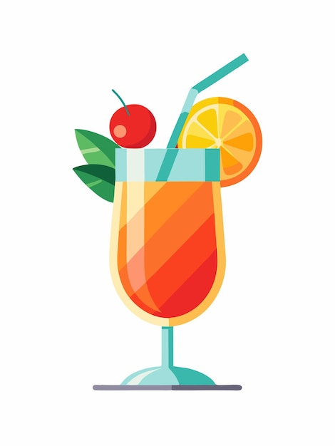 un verre de cocktail avec une cerise et une cerise sur le dessus
