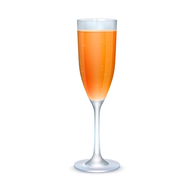 Vecteur verre de cocktail orange sur fond blanc