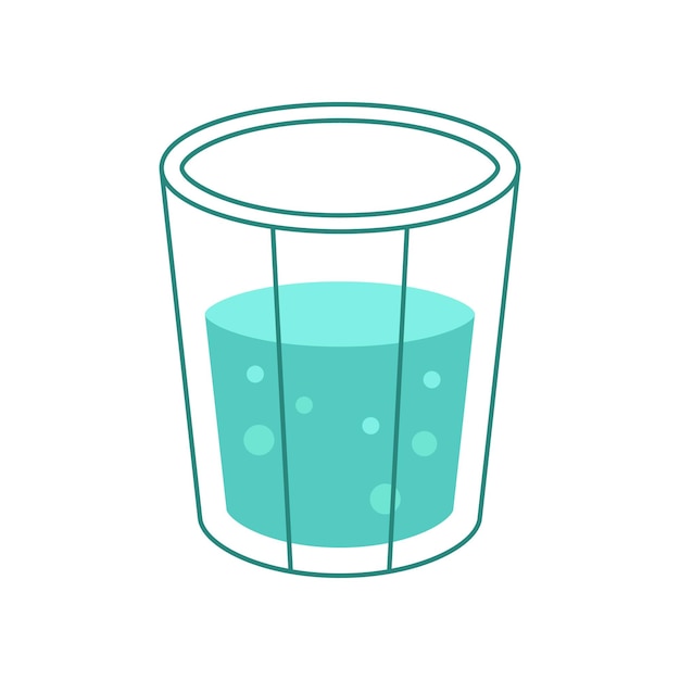 Vecteur verre d'eau élément illustration vectorielle simple avec contour