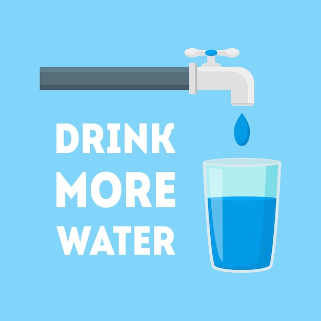 Verre D'eau Placard Poster Ou Flyer Template Vector