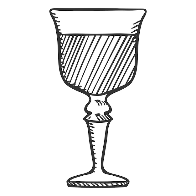 Verre De Gobelet De Croquis Vectoriel Avec Liqueur