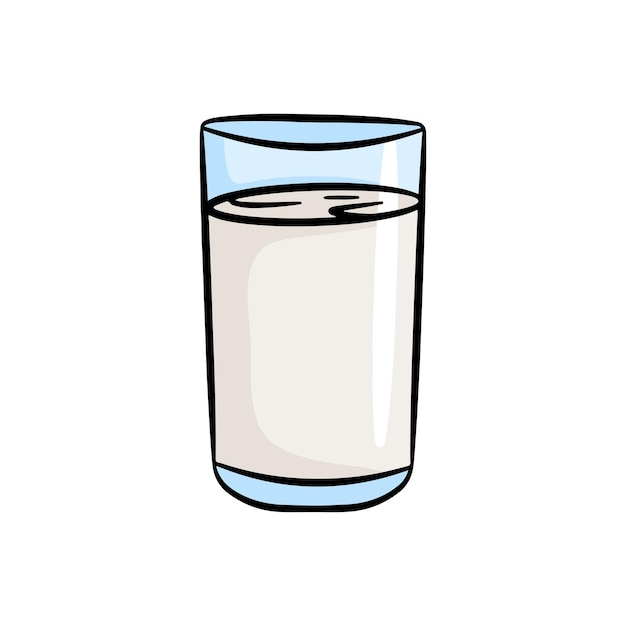 Verre D'illustration Vectorielle De Lait