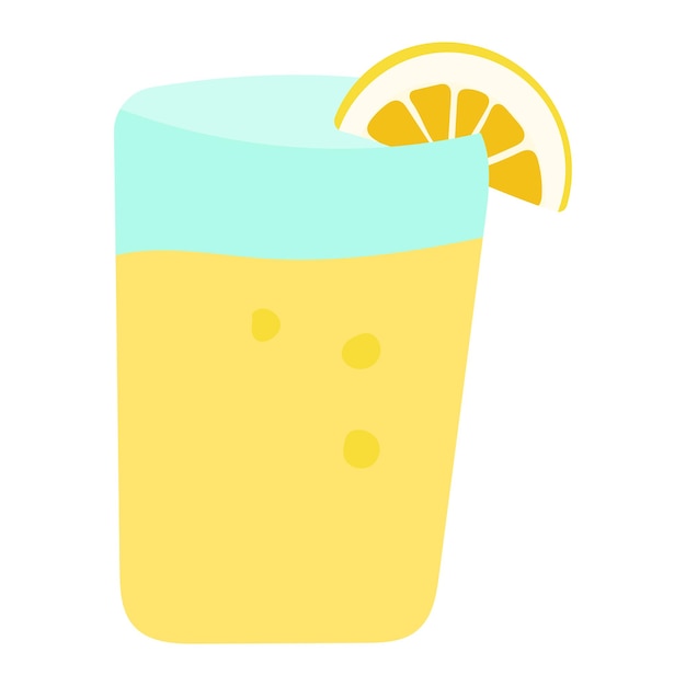 Un verre de jus d'orange avec une tranche de citron sur le dessus.
