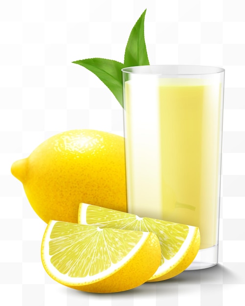 Un verre de limonade fraîche ou de smoothie au citron Une tasse de cocktail ou de jus de citron avec du citron