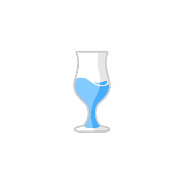 Un Verre De Liquide Bleu Avec Un Fond Blanc