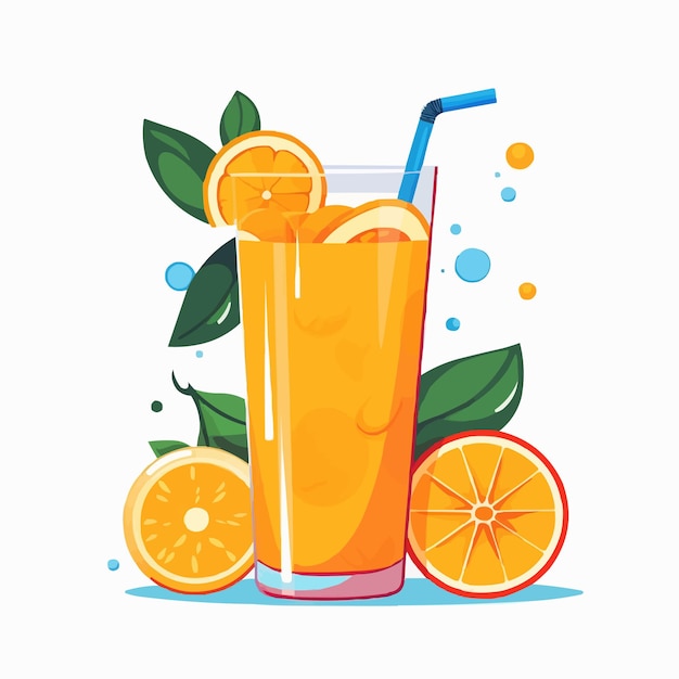 Vecteur verre, tasse, de, jus, jus de citron, illustration