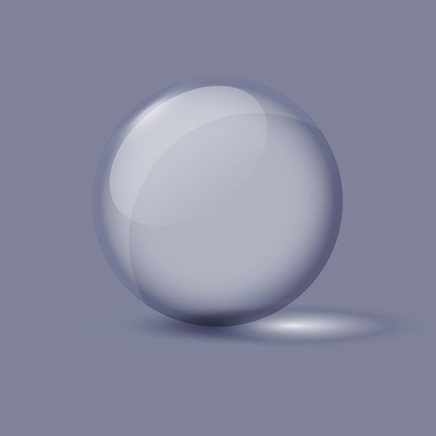 Verre Transparent Sphère Isolé Illustration Vectorielle