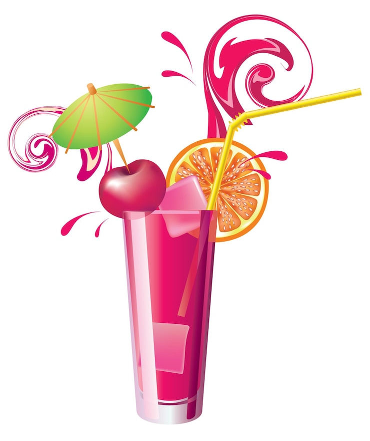 Vecteur un verre vectoriel de jus de cerise