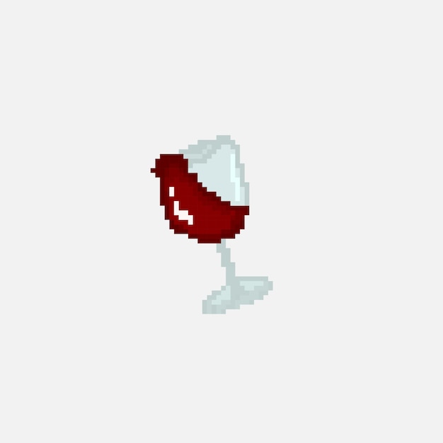 Vecteur verre à vin pixel art