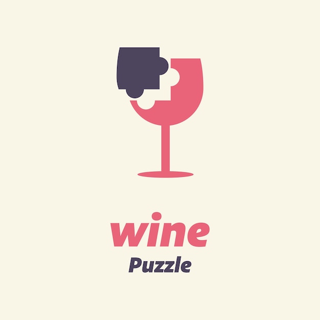 Verre à vin Puzzle Logo