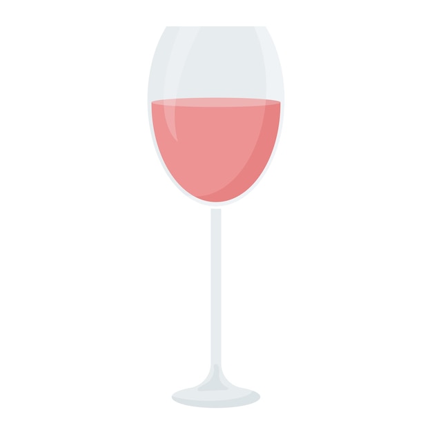 Vecteur verre de vin rosé