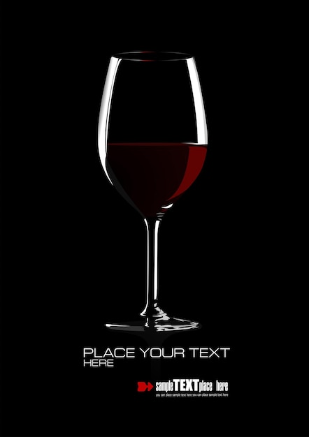 Verre de vin rouge Illustration vectorielle sur fond blanc