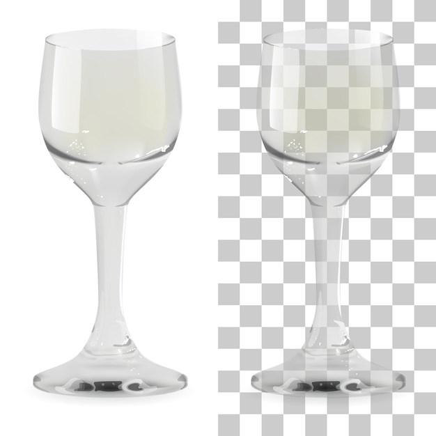 Vecteur verre à whisky transparent et isolé réaliste de vecteur. verre à boire de l'alcool icône illustration