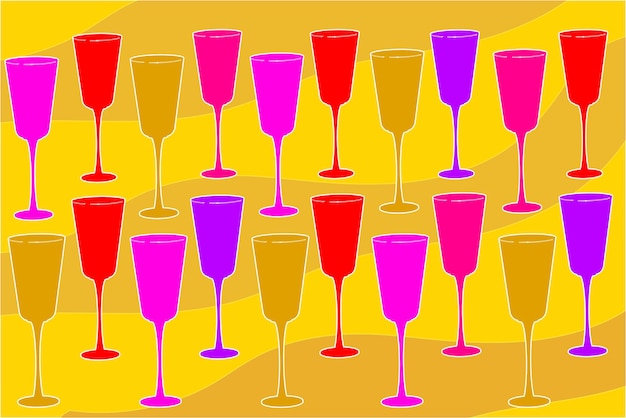 Verres Avec Boissons Et Cocktails Sur Fond D'alcool Coloré