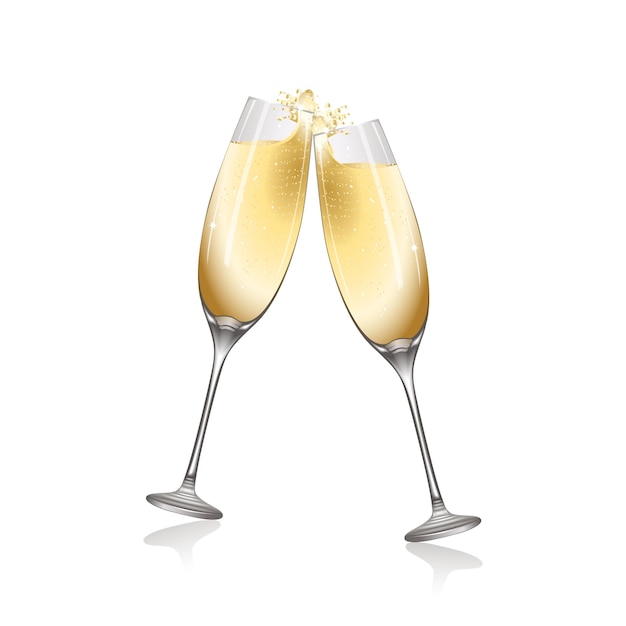 Les verres de champagne sont grillés.