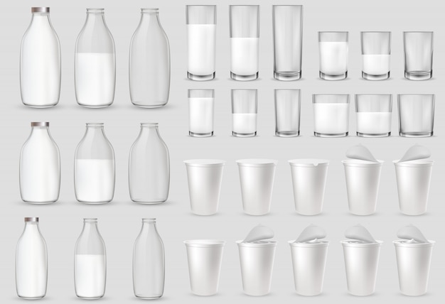 Verres En Verre, Bouteille, Gobelets En Plastique, Emballages