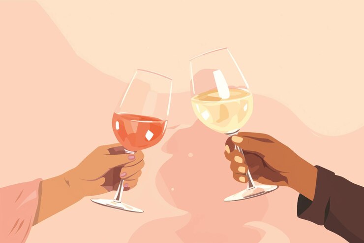 Vecteur les verres de vin de célébration sonnent