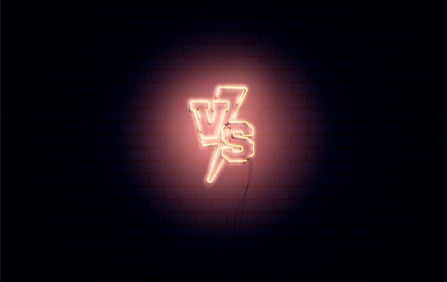 Vecteur versus battle, écran avec néon vs
