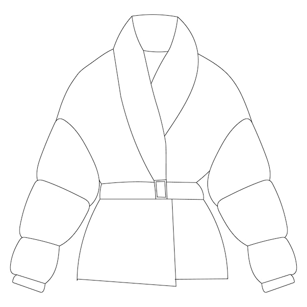 Veste femme contour isolé Vector