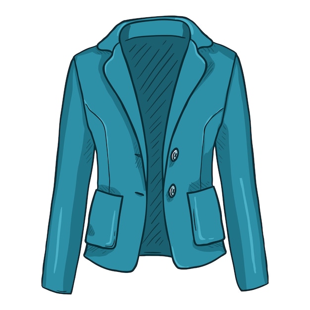 Veste Femme Turquoise Vector Cartoon