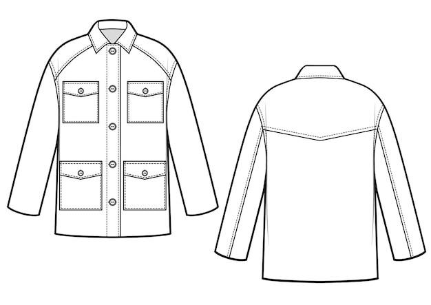 Veste militaire unisexe avec poches