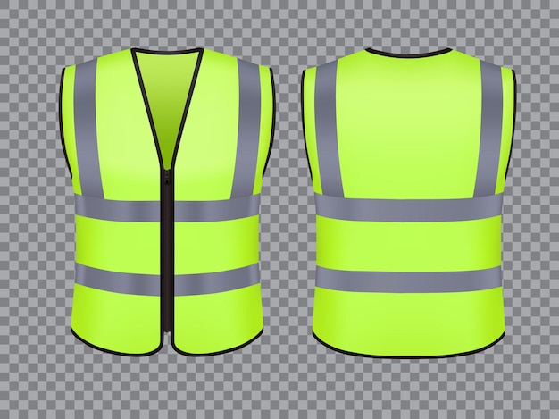 sécurité réfléchissant gilet avec étiquette Personnel étiquette plat style  conception vecteur illustration ensemble. 24055317 Art vectoriel chez  Vecteezy