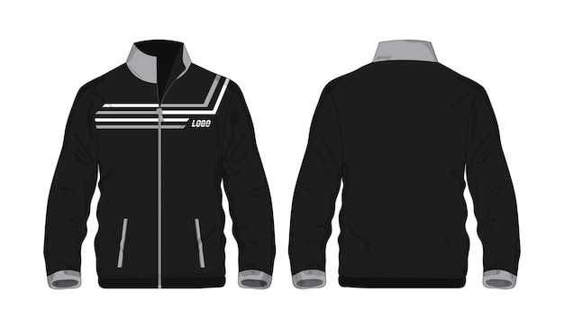 Veste De Sport Chemise Modèle Gris Et Noir Pour La Conception Sur Fond Blanc. Illustration Vectorielle.