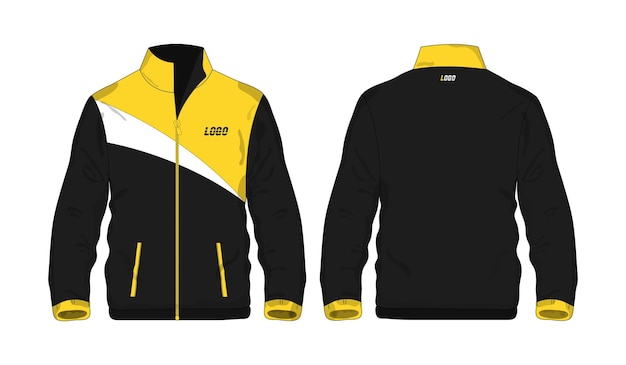 Veste de sport Modèle jaune et noir pour la conception sur fond blanc Illustration vectorielle eps 10