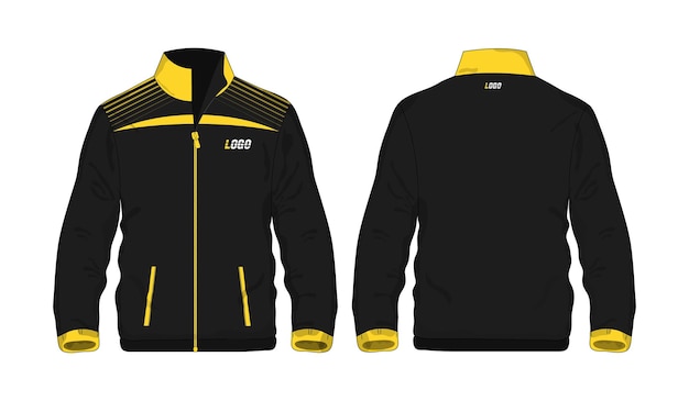 Veste De Sport Modèle Jaune Et Noir Pour La Conception Sur Fond Blanc Illustration Vectorielle Eps 10