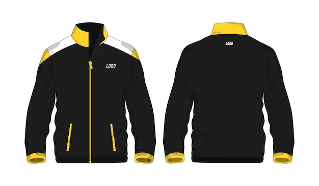 Veste De Sport Modèle Jaune Et Noir Pour La Conception Sur Fond Blanc Illustration Vectorielle Eps 10