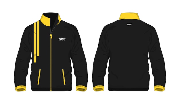 Veste De Sport Modèle Jaune Et Noir Pour La Conception Sur Fond Blanc Illustration Vectorielle Eps 10