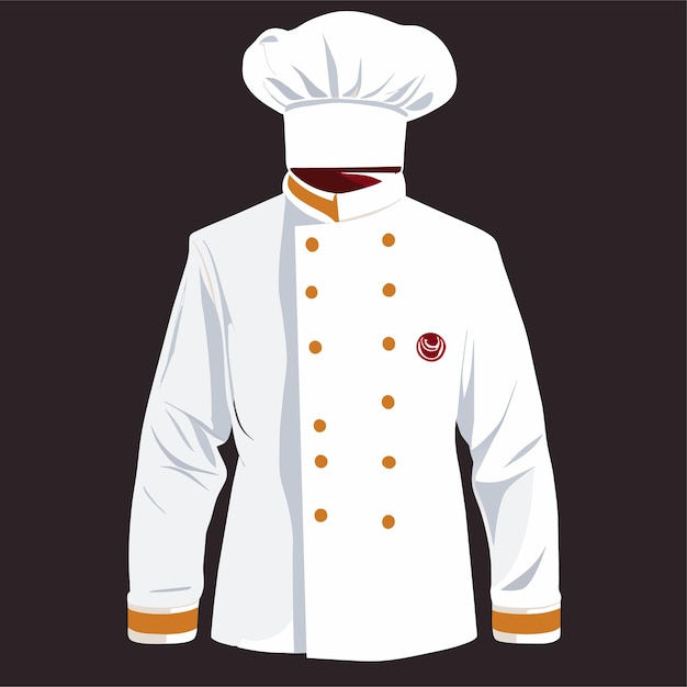 Vecteur les vestes de chef blanches cuisinent une chemise formelle uniforme ou un ensemble de cuisine de chef