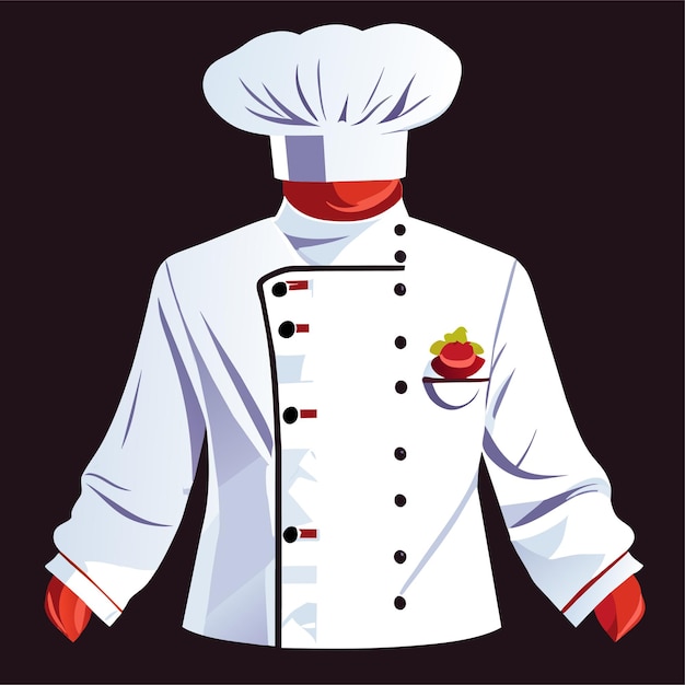 Vecteur les vestes de chef blanches cuisinent une chemise formelle uniforme ou un ensemble de cuisine de chef