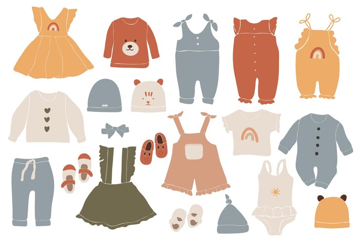 Vêtements bébé boho, vêtements boho abstrait, usure minimale mignonne pour enfants, vêtements, ensemble bébé, éléments abstraits pour les enfants