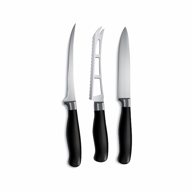 Vêtements de cuisine ensemble réaliste d'ustensiles de cuisine vectoriels